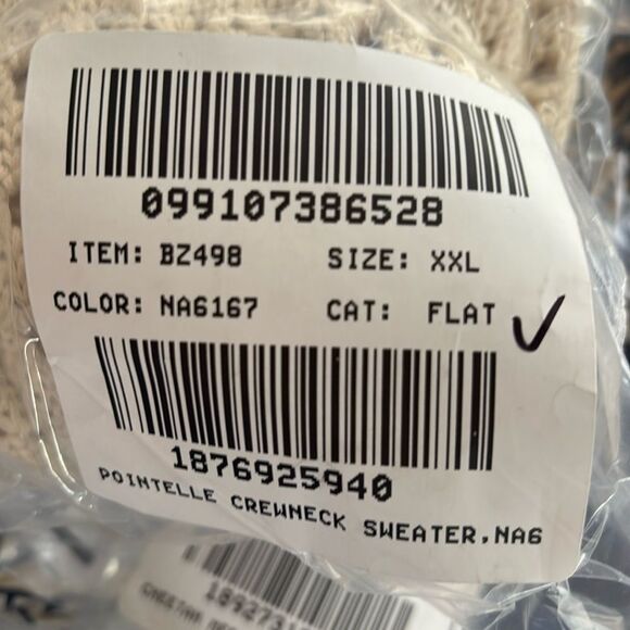 J Crew‎ Pointelle crewneck sweater Womens XXL Tan Ivory - Picture 4 of 9